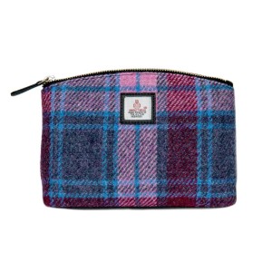 Harris Tweed Cosmetic Bag Pink Check