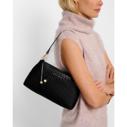Katie Loxton Nova Woven Clutch Bag - Black