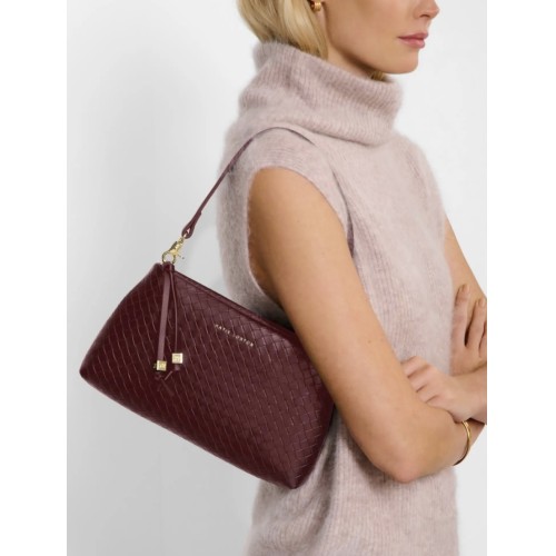 Katie Loxton Nova Woven Clutch Bag - Cherry
