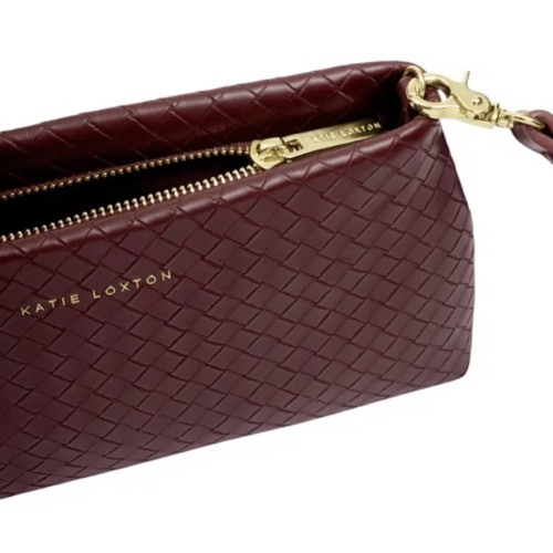 Katie Loxton Nova Woven Clutch Bag - Cherry