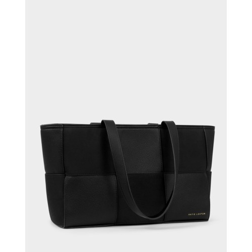 Katie Loxton Taya Woven Suede Tote Bag - Black