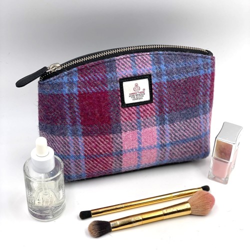 Harris Tweed Cosmetic Bag Pink Check