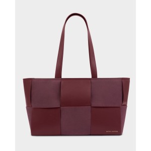 Katie Loxton Taya Woven Suede Tote - Cherry