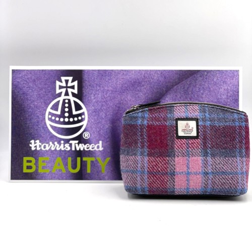 Harris Tweed Cosmetic Bag Pink Check