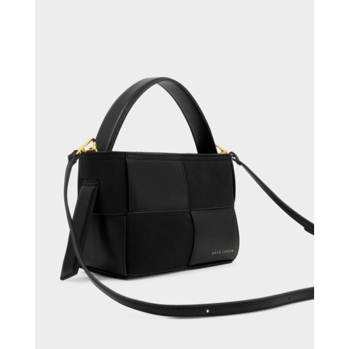 Katie Loxton Taya Woven Suede Small Handle Bag - Black