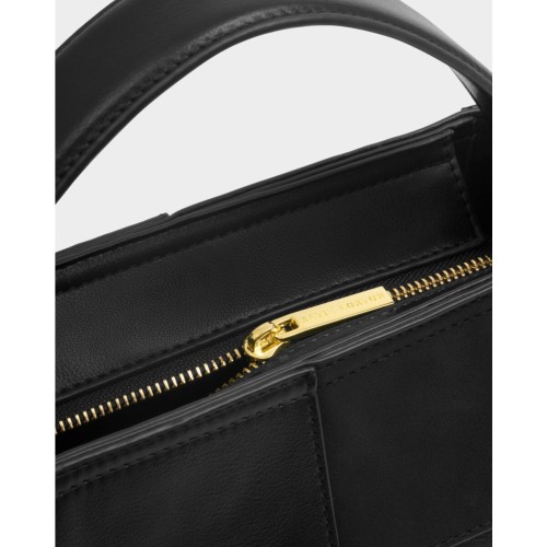 Katie Loxton Taya Woven Suede Small Handle Bag - Black