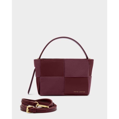 Katie Loxton Taya Woven Suede Small Handle Bag - Cherry