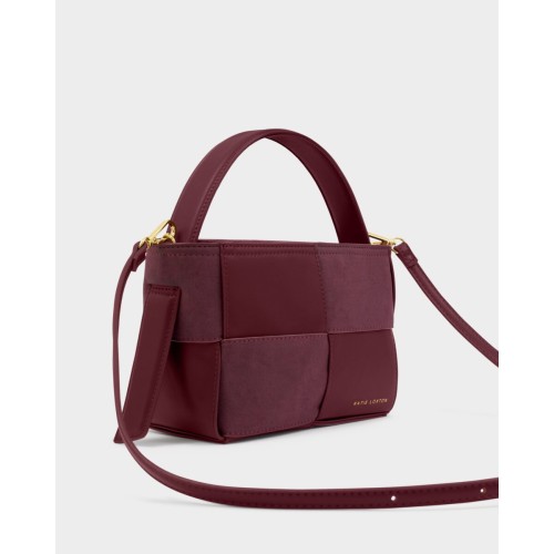 Katie Loxton Taya Woven Suede Small Handle Bag - Cherry