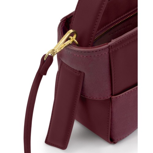Katie Loxton Taya Woven Suede Small Handle Bag - Cherry