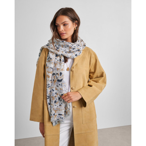 Katie Loxton Caramel Navy Terrazzo Scarf