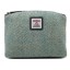 Harris Tweed Cosmetic Bag Turquoise Herringbone