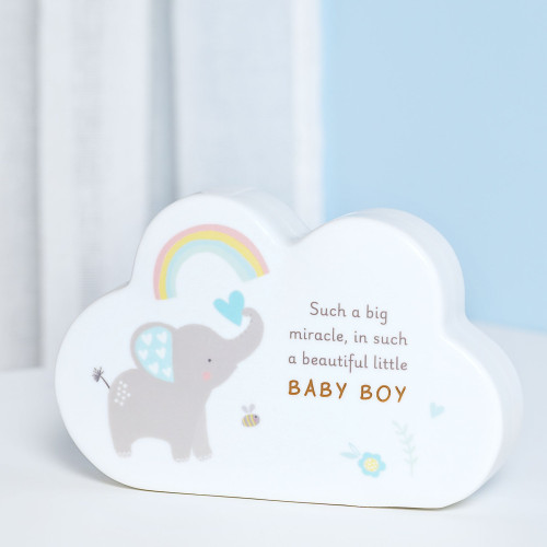 Ceramic Mantle Cloud Ornament - Boy Ceramic Mantle Cloud Ornament - Boy