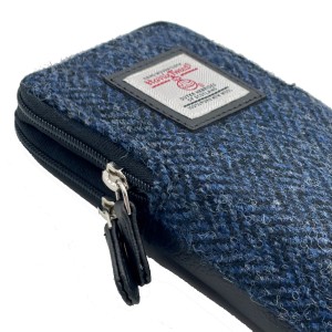 Blue Harris Tweed Double Glasses Case