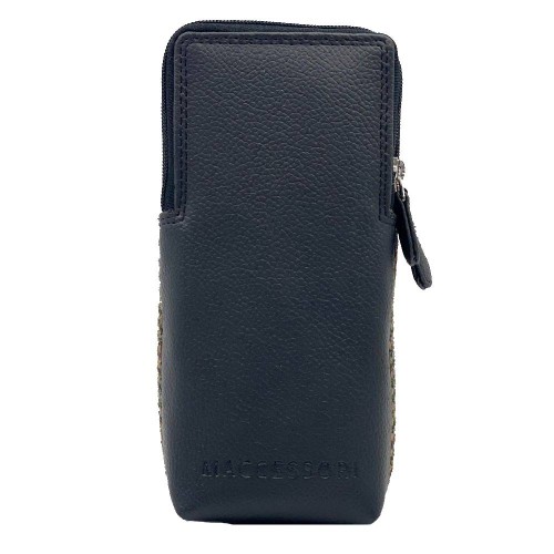 Blue Harris Tweed Double Glasses Case