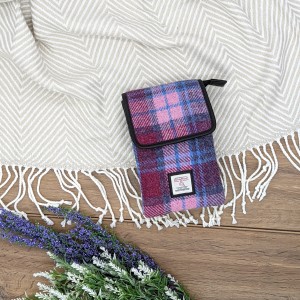 Pink & Purple Check Harris Tweed Small Crossbody Bag