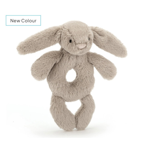 Jellycat Bashful Beige Bunny Ring Rattle Jellycat Bashful Beige Bunny Ring Rattle