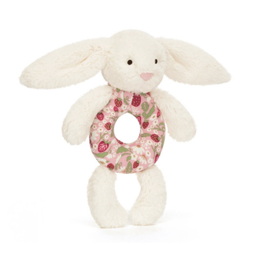 Jellycat Blossom Cream Bunny Berry Ring Rattle Jellycat Blossom Cream Bunny Berry Ring Rattle