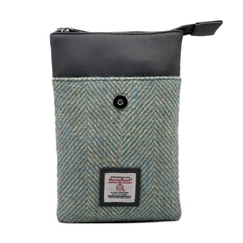 Turquoise Harris Tweed Small Crossbody Bag