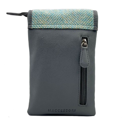 Turquoise Harris Tweed Small Crossbody Bag