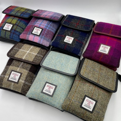 Turquoise Harris Tweed Small Crossbody Bag
