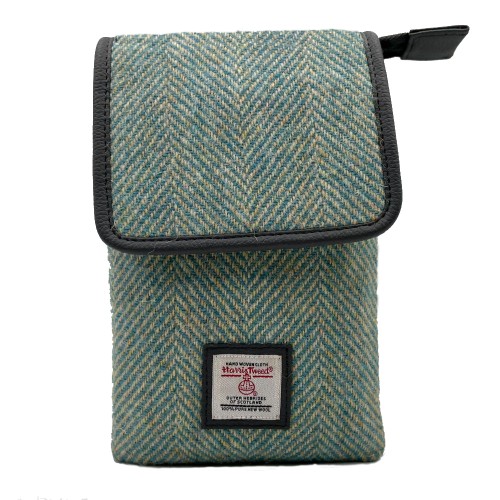 Turquoise Harris Tweed Small Crossbody Bag